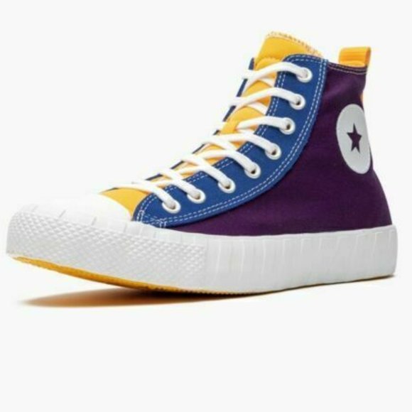 Converse All Star Not A Chuck Hi Shoes Sneakers Purple Yellow Lakers Size 10.5